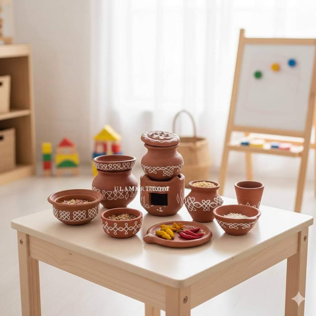 30 Pieces Miniature Clay Kitchen Set | Traditional Home Decor