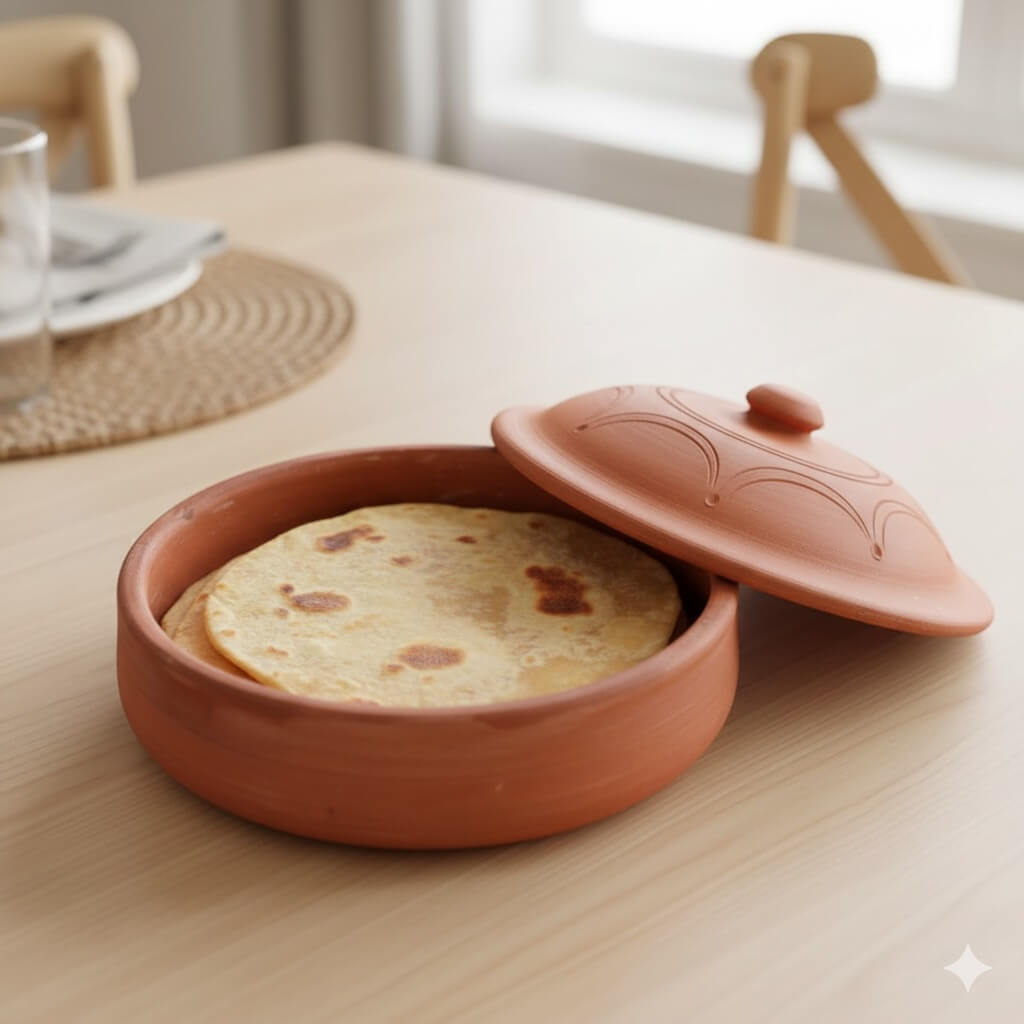 Clay Serving Bowl Set | Casserole For Roti | Elegant Kitchenware For Gifting