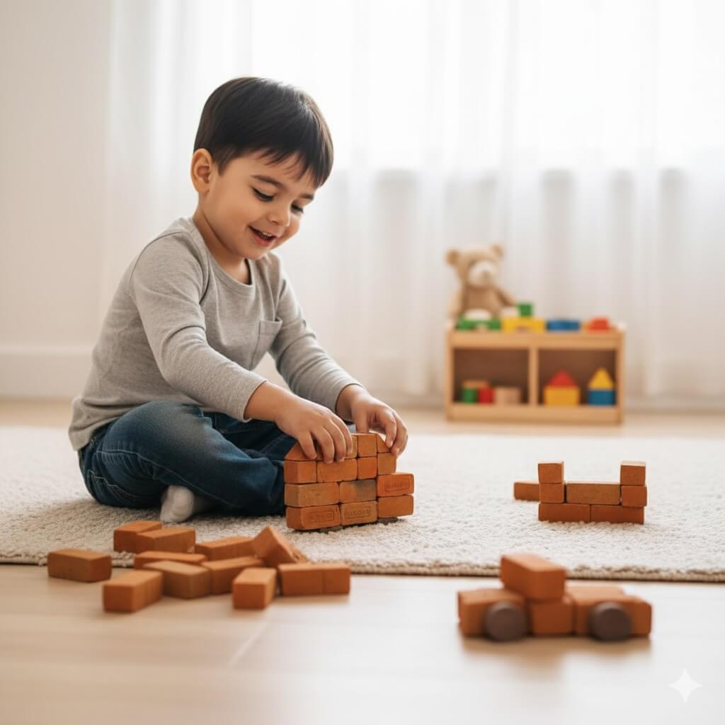 Mini Bricks House Building Kit | Terracotta Bricks